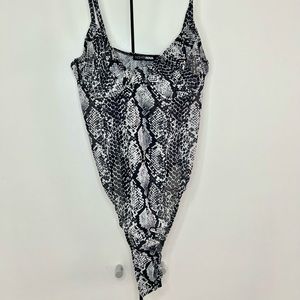 B&W Snake Print Bodysuit